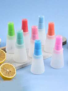 1/2pcs Silicone Oil Brush Bottle, Baking Tool, Air Fryer Brush, Pancake Brush, BBQ Brush, Steak Brush, Heat Resistant, Silicone Brush, High Temperature Resistant, Household Essential - Random Styles - View 2