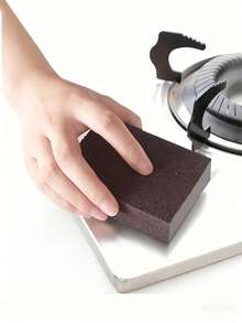6pcs Rust-Colored Nano Carbide Silicon Sponge, Nano Diamond Abrasive Sponge Cleaning Pad, Carbide Brush And Rust Sand Scrubber, Suitable For Cleaning Kitchen Pots, Pans And Bowls - Square - View 6
