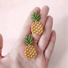 2pcs/Set Cute Cartoon Pineapple Shaped Polymer Clay Earring Mold, DIY Jewelry Pendant Mold Handcraft Tool - White - View 6