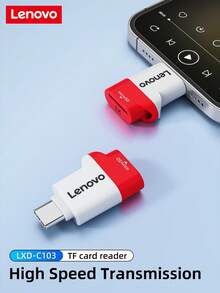 Lector de tarjeta TF de Lenovo - Compatible con varios dispositivos, transferencia de datos rápida, portátil y mini, multifuncional, adecuado para cámaras, computadoras, teléfonos móviles, etc. - Ver 1