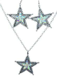 Fashionable Sparkling Star & Turquoise Pendant Necklace, Boho Design For Women - Star - View 8