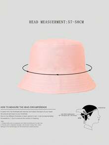 1pc Unisex Solid Color Bucket Hat, Outdoor Sun Protection Casual Hat Suitable For Boys, Girls, Spring/Autumn Travel, Beach Vacation,Festival,Holiday - Pink - View 4