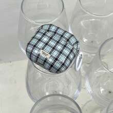 Minimalist Blue Plaid Splicing Earphone Case With Hanging Ring, Suitable Compatible With Airpods Pro 3, New Pro 2, Cute 4 Minimalist 3, Personalized 1/2, Protective Case For Women - Blue - View 11