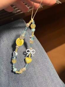 INS Style Korean Small Fish, Bowknot, Heart CCD Pendant Charm, Phone Lanyard - Yellow - View 3