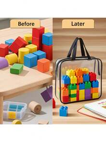 This 4 Packs Of Thickened, Transparent, Large-Capacity Plastic Storage Bags Features A Sturdy Zipper Pull And Is Suitable For Organizing And Storing Travel Items, Clothing, Building Blocks, And Various Household Items. A Must-Have For Homes - Multicolor - View 8