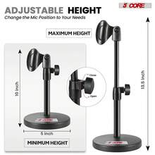 3-In-1 Multifunction Desktop Microphone Stand 5-Pin Microphone Holder Adjustable Desktop Mic Stand With Phone Clip - MS RBS BOOM 5/8 Inch Male To 3/8 Inch Female Metal Adapter - Multicolor - View 4