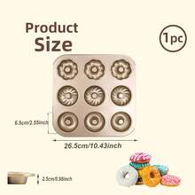 1pc Donut Baking Pan, 6/9/12 Cavities Non-Stick Donut Mold, Carbon Steel Ring/Flower Shaped Baking Tray, Suitable For Homemade DIY Donuts, Oven , Easy Release & Clean, Cake Mold, For Home Baking - View 10