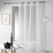 cortinas para ventanas de sala 137x230 cm, Cortinas de Gasa Largas para Ventilación, Filtrado de Luz, para Ventanas Grandes, Puertas Correderas de Vidrio ,ligera y fluida, semioscurecedora, transparente pero no se ve a través | Cortinas para habitación, dormitorio, decoración de sala de estar | Cortinas en oferta - Blanco - Ver 3