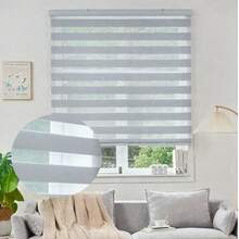 VENECIA Persiana Enrollable Tipo Cortina Roller Duo en 4 tamaños diferentes 80cmx180cm, 100x180cm, 120x180cm y 150x180cm , Diseño Moderno con Filtro de Luz y Privacidad, Disponible en Colores Blanco y Gris Ideal para Hogar u Oficina. - gris - Ver 1