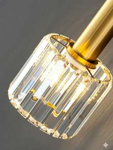 1pc Nordic Luxury Crystal Single-Head Pendant Light, Dimmable Crystal Pendant Lamp, E27 Socket, Modern Minimalist Bedside Bar Dining Room Light, Creative Bedroom Lighting (Bulb Not Included) - Multicolor - View 7