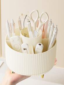 1pc 360° Rotating Desktop Makeup Brush Holder With 4 Golden Horns, Makeup Organizer Rack For Storing Eyeshadow, Lipstick, Brushes, Use In Room, Home, Bedroom, Bathroom, Desk, Accessories, Unique Gift - 彩色 - 查看 7