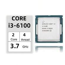 Procesador Intel Core I3 6100 de 3.7GHz para computadora de escritorio, socket LGA 1151 - Ver 3