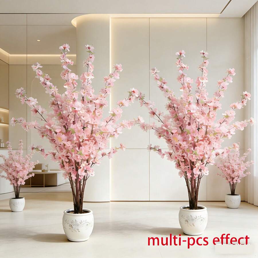 高品质仿真粉色樱花，塑料花茎，适用于婚礼、订婚、母亲节装饰，也适用于家居、办公室、派对、酒店和花园装饰，尤其适合圣帕特里克节、情人节和毕业季。