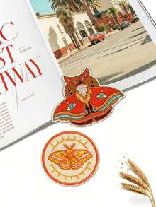 1 pieza Parche bordado de polilla vívida, para planchar o coser, aplicable a ropa, sombreros, zapatos y bolsos - Con respaldo adhesivo, fácil de colocar, bordado delicado, bordado artístico, bordado de animal - Polilla mariposa - Ver 1