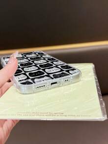 1个复古格子猫图案防滑透明气垫软手机壳，适用于 11/12/13/14/15/16/17 Pro Max - 彩色 - 查看 4