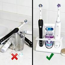 1/2/3pcs 3-Slot Electric Toothbrush And Toothpaste Storage Rack, Bathroom Organizer Rack, Sink Storage Rack, Razor Holder, Home Bathroom Decor, Back To School Decor, Suitable For Home And Bathroom, Ideal Home Storage - Multicolor - View 7