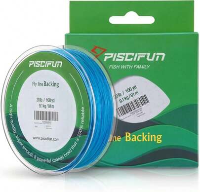 Piscifun Fly Line Backing, Braided Fly Backing Line With Orange, White, Fluorescent Yellow Color, 20lb, 30lb,100yd, 300yd