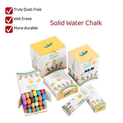 Gesso senza polvere per bambini per il ritorno a scuola, con portamatite, gesso colorato per marciapiedi, gesso lavabile per bambini, adatto per attività artistiche all'aperto, gesso per lavagna