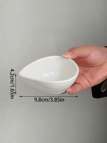 1pc/2pcs/4pcs/5pcs Simple White Teardrop Ceramic Dish, Ice Cream Dessert Bowl, Home Salad Pudding Bowl, Baby Food Ceramic Bowl, Creative Niche Snack Bowl - White - View 11