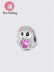 Silver Charm Bead For Women, Colorful Enamel Animal Bead Cubic Zirconia Inlay Elegant Jewelry Gift Fits For DIY Making Original Bracelets Necklaces - Multicolor - View 10