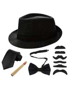 Bộ 3/4/5/8 món mũ, nơ và dây đeo hình chữ Y phong cách thập niên 1920 dành cho nam giới – Thích hợp cho đám cưới theo phong cách cổ điển thập niên 1920, các buổi tiệc bí mật kiểu retro, dạ hội theo chủ đề Art Deco, hoặc các bữa tiệc ngoài trời lấy cảm hứng từ Gatsby. - Nhiều màu - Xem 14