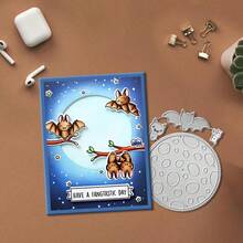 Creative Bat Planet Dies, DIY Scrapbooking Album And Embossing Stencil, Greeting Card Making Tool, Card Paper Cutting Crafts ,Gift Card Making Template Die Cuts. - Silver - View 3