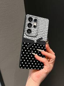 Cute & Luxurious Black & White Polka Dot Phone Case, Matte Soft Silicone Full Coverage Camera Protection, Creative Bowknot, Love Letter, Round Dot Pattern, Suitable For Parties, Outings, Photography, Compatible With Samsung Galaxy S26 ULTRA, S26, S25 ULTRA, S24 ULTRA, S23 FE, S22, A56, A57, A37, A17, A07, A06, A05S, A55, A54, A53, And 17 Pro Max, 17 Pro, 16 Pro Max, 16 Pro, 15 Pro Max, 14 Pro Max, 13, 12, 11, XS Max, 11 Pro Max - Multicolor - View 7
