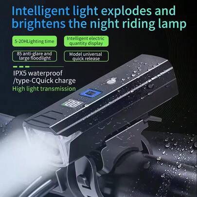 KENSUN 1pc Bicycle Front Light With 4 Lighting Modes, Outdoor Night Riding Bright Light, IPX6 Waterproof, USB Rechargeable