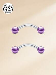 2PCS 16G G23 Titanium Alloy Eyebrow Rings Tragus Helix Rook Daith Earrings Lip Ring Barbell Body Piercing Jewelry Retainer 8mm 10mm - Pearl Ball - View 3