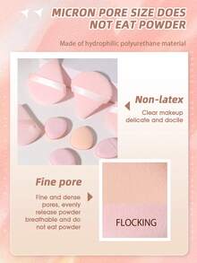 8件套化妆工具套装，包括：4个三角粉扑+4个迷你气垫粉扑 - 彩色 - 查看 6