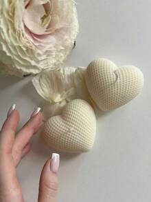 3件套（大/中/小）编织心形硅胶模具，DIY情人节礼物，心形手工皂、蜡烛、石膏、树脂工艺模具 - 3PCS - 查看 4