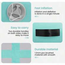 Inflatable Gymnastics Mat 100*60*20cm Air Tumbling Track For Yoga Fitness Dance Taekwondo Back/Front Flips Fall Protection Training Mat - Green - View 3