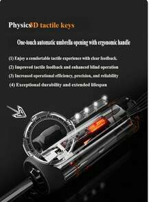 Mustarpicking Mechanical Style Umbrella For Men WithWide Umbrella Strap Automatic Open Large Solid Windproof Minimalist Umbrella,Outdoor,Garden,Travel Essentials,Portable Essentials,Beach Essentials,Graduation Season,Commencement,Graduation Ceremony,Graduation Gift,Graduation Present,Graduation Gift,Graduation Present,Congrats Grad,Congratulations Graduate,Valedictorian,Finish School,Graduation Party,Outdoor Essentials,Travel Portable,Hiking Essentials,Camping Essentials,Portable Tools,Summer Essentials ,Summer Portable - New Automatic Umbrella - View 7