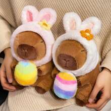 20cm/7.87-Inch Easter Egg Capybara Plush Toy, Removable Hat, Soft And Fluffy Stuffed Animal, Easter Decor, Birthday Gift, Mother's Day Gift - Multicolor - View 5