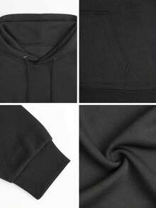 Men's Orca Whale Graphic Hoodie, Soft Breathable Loose Fit Pullover For Guys - 黑色 - 查看 5