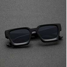 1pc Men's Fashion Thick Frame Square Glasses, Versatile & Stylish - Black - View 2