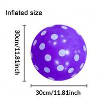 1pc Inflatable Polka Dot Beach Ball, PVC Material In Multiple Colors, Plastic Ball For Water Recreation, Pool Party, Beach Party - Multicolor - View 4