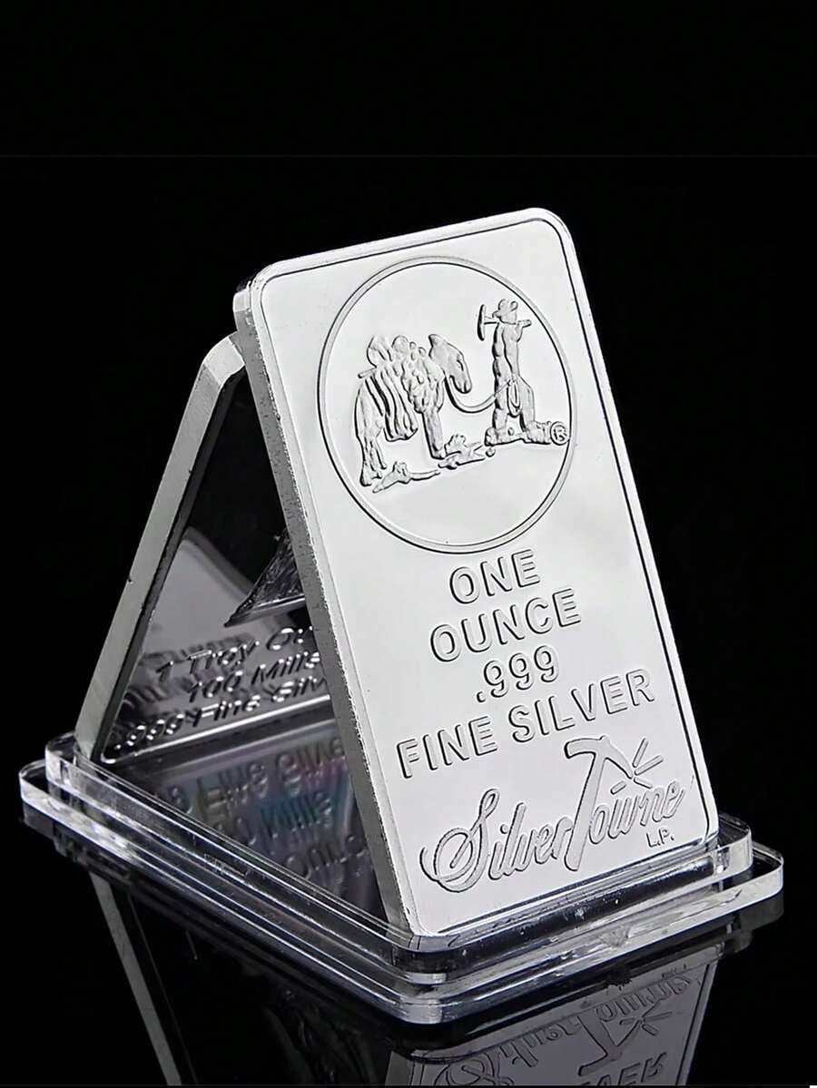 Lingote de plata fina 999 de una onza troy de Scottsdale Silver con la inscripción "En Dios confiamos" y estuche de presentación - Plateado - Ver 1