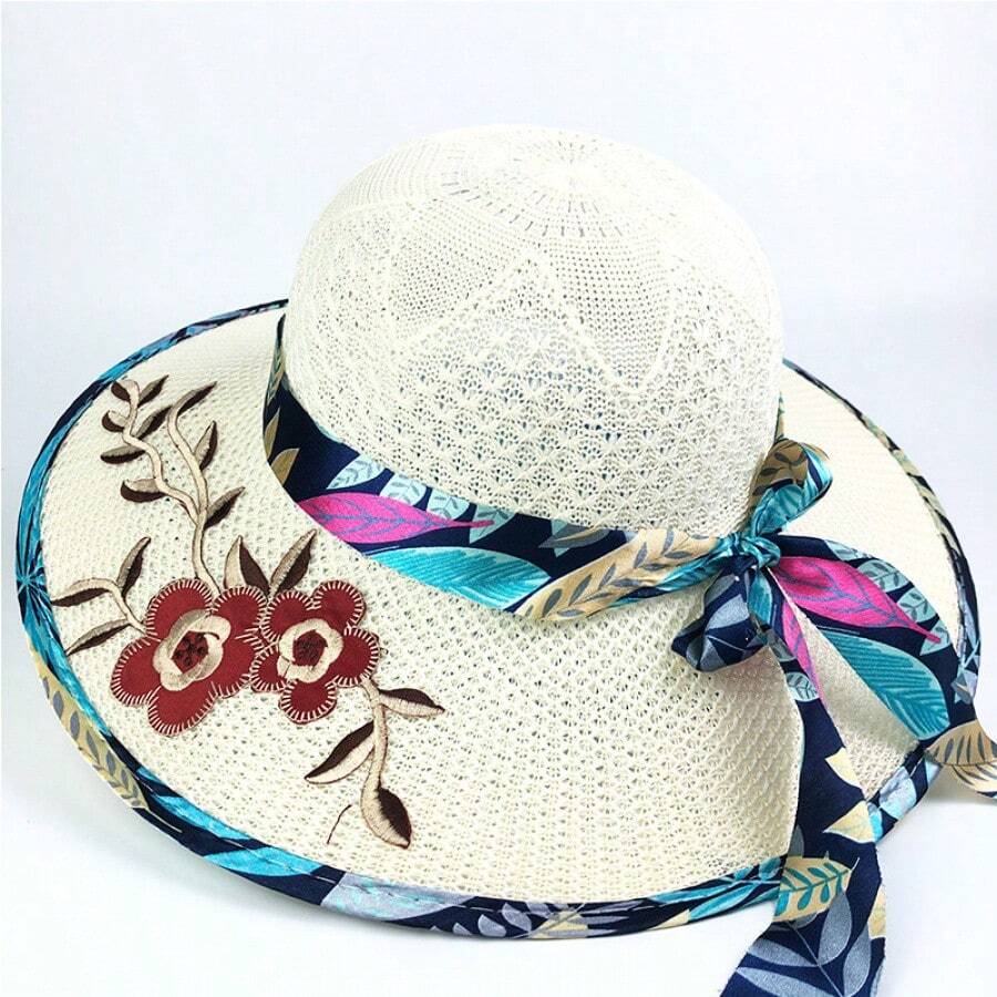 Women's Summer Straw Hat, Korean Fashion Beach Sun Hat, Large Brim Design, Provides Sun Protection And UV Protection - Fisherman's Hat - View 1