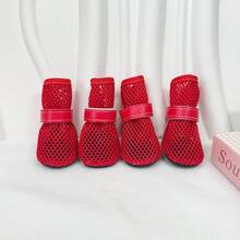 4pcs/Set Pet Shoes, Soft Bottom Breathable Shoes For Teddy, Pomeranian, Small Dogs, Anti-Slip Wear-Resistant Mesh Shoes - Multicolor - View 23