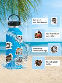 53 Pcs Peeking Animals Stickers – 3D Visual Effect "Breaking Through Wall", Realistic Cute Pets, Waterproof For Journals, Scrapbooking, Water Bottle, Laptop, Phone Case, Stationery & Gift Wrapping Scrapbook Supplies Funny Stickers Kindle - Probing Small Animals - View 9