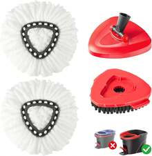6 In 1 Mop Head Replacement Set For O Cedar EasyWring 1 Tank System Includes 1 Base 2 Scrub Brush Heads 3 Spin Mop Heads Home Cleaning Supplies - 1 đế + 1 đầu cọ rửa + 2 đầu xoay - Xem 7