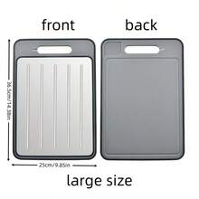 Khay rã đông thịt 4 trong 1 kèm thớt, dụng cụ mài dao và bào tỏi - Khay rã đông thịt đông lạnh, được thiết kế để chuẩn bị thức ăn trong nhà bếp | Thiết kế đa chức năng | Dụng cụ nhà bếp bền bỉ - Nhiều màu - Xem 13