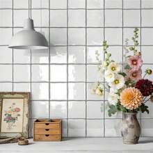 1/24片装防溅挡板自粘地铁砖，3D自粘墙砖，厨房浴室防溅板，防水浴室厨房贴纸，家居装饰 - 非常适合DIY厨房、浴室、洗衣房、房车和壁炉 - D-PBS-006 - 查看 3