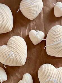 3件套（大/中/小）编织心形硅胶模具，DIY情人节礼物，心形手工皂、蜡烛、石膏、树脂工艺模具 - 3PCS - 查看 5