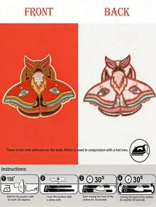 1 pieza Parche bordado de polilla vívida, para planchar o coser, aplicable a ropa, sombreros, zapatos y bolsos - Con respaldo adhesivo, fácil de colocar, bordado delicado, bordado artístico, bordado de animal - Polilla mariposa - Ver 3