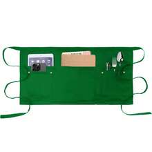 1 chiếc tạp dề 5 túi, tạp dề ngắn cho phục vụ bàn có dây buộc dài, phù hợp cho cả nam và nữ, dùng trong nhà bếp, nhà hàng, v.v. - D-xanh - Xem 11