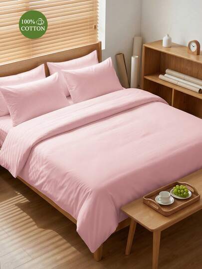 2/3pcs Solid Color Duvet Cover, Bedding Set, Cozy And Breathable Bedding Set, Skin-Friendly And Comfortable, Soft And Anti-Pilling, Stylish Home Textiles, Room Decor, Comforter Cover And Pillowcases, Quilt Core Not Included, Suitable For All Seasons, Multiple Colors Available, Machine Washable, Bed, Wedding, Bedroom Decor, Home Essentials