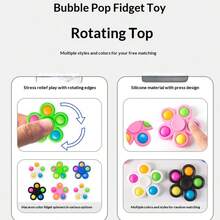 1pc New 5-Leaf Bubble Toy, Finger Spinner Stress Relief - Birthday Gift, Christmas Gift, Holiday Gift, Perfect Gift For Friends And Family - Multicolor - View 7