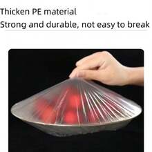 100/300/500 Sheet Pack Of Transparent PE Elastic Food Wrap - Stretchable Plate Cover, Disposable Multi-Purpose Flyproof Protective Film, Suitable For Plates, Bowls And Containers - Hygienic Kitchen Food Wrap - Multicolor - View 1